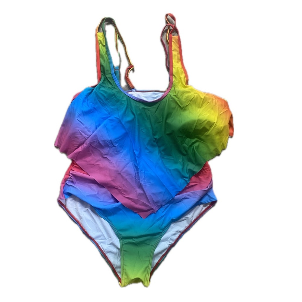 Rainbow Two Piece high waisted Swimsuit in XL - Picture 4 of 6